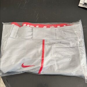 Nike Gray and Red Dri-FIT Baseball Pants